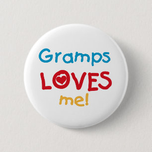 Grampsが私のTシャツとギフトを愛する 缶バッジ