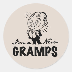 Grampsの微笑の新しいTシャツおよびギフト ラウンドシール