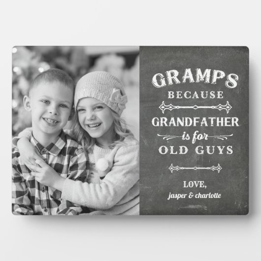 Gramps祖父の父の日の子供の写真 フォトプラーク (正面)