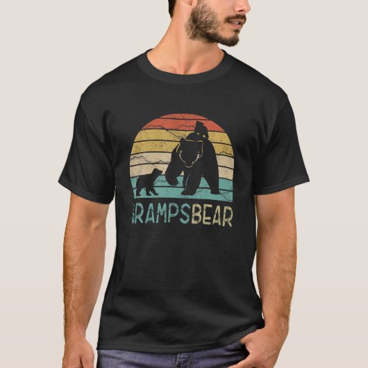 Gramps Bear 2 Cubs Gramps Bear Twins Tパパ2子 Tシャツ (正面)