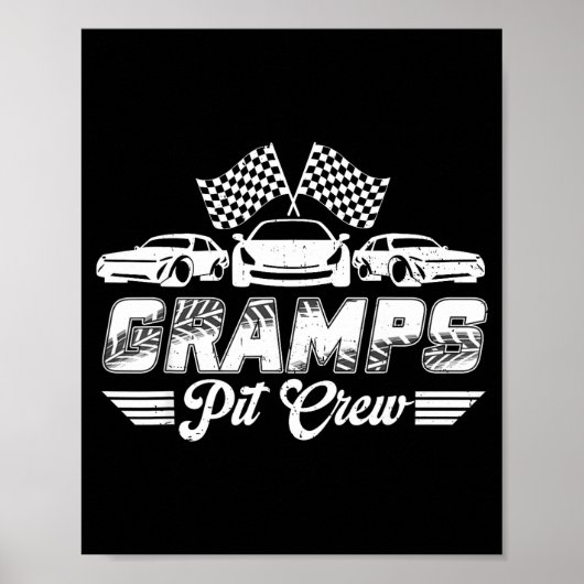 Gramps Pit Crew Birthday Party Race Car Lover ポスター (正面)