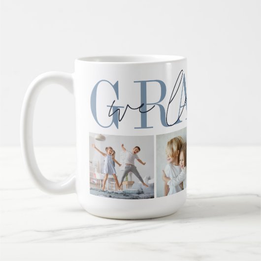 Gramps We Love You 4 Photo Collage コーヒーマグカップ (左)