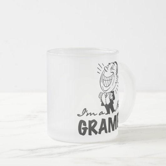 Grampyの微笑の新しいTシャツおよびギフト フロストグラスマグカップ (正面右)