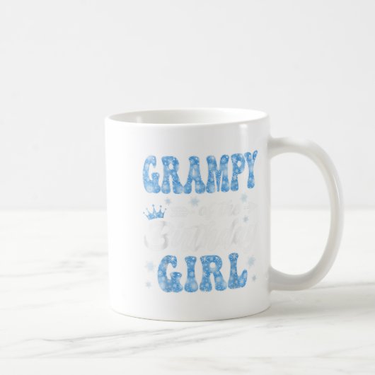 Grampy Of The Birthday Girl Snowflakes Winter Chri コーヒーマグカップ (右)