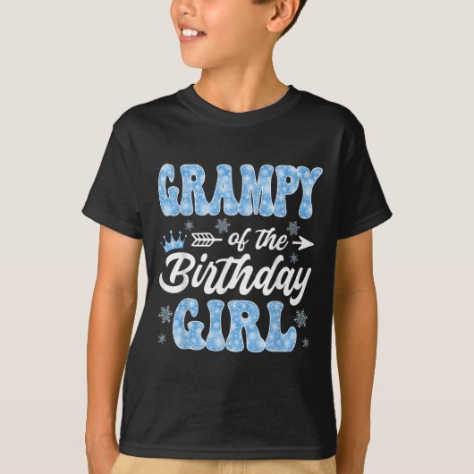 Grampy Of The Birthday Girl Snowflakes Winter Chri Tシャツ (正面)