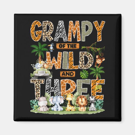 Grampy Of The Wild &amp; Three Zoo 3rd Birthday Sa マグネット (正面)