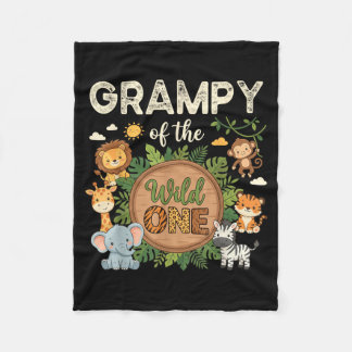 Grampy of The Wild One Safari First Birthday フリースブランケット