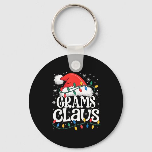 Grams Claus Funny Xmas Christmas Grandma Holiday S キーホルダー (正面)