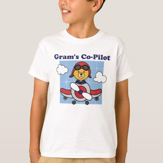 Gram's Co-パイロット – かわいい飛行機 Tシャツ (正面)
