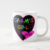 Gram's Girl Tカスタムシャツ，マグカップ，ボタン，ケース ジャンボコーヒーマグカップ (右)