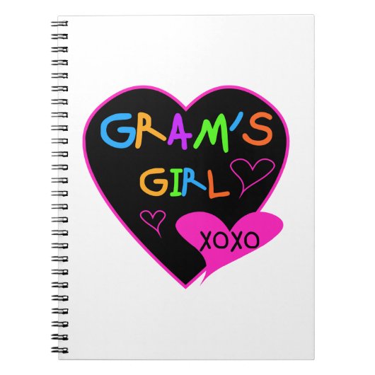 Gram's Girl Tカスタムシャツ，マグカップ，ボタン，ケース ノートブック (正面)