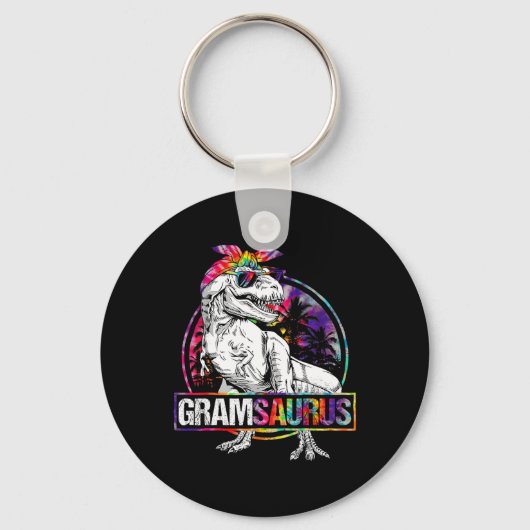 Gramsaurus Dinosaur Gram Saurus Family Matching Ti キーホルダー (正面)