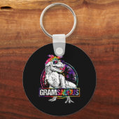 Gramsaurus Dinosaur Gram Saurus Family Matching Ti キーホルダー (正面)