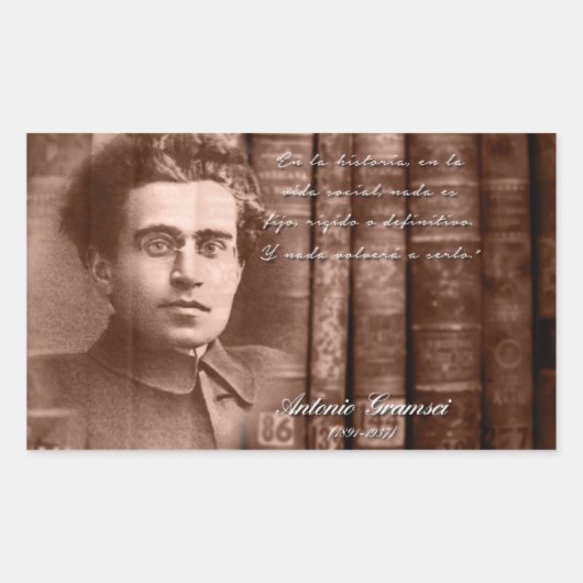 Gramsci - Nada será definitivo 長方形シール (正面)