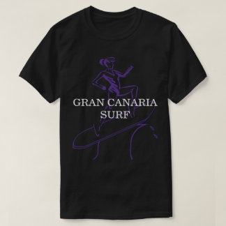 Gran Canariaの波のTシャツの黒 Tシャツ