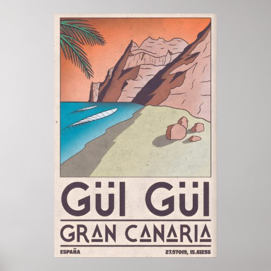 Gran Canaria Beach Print Coastal Wall Art (Bold ポスター (正面)