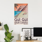 Gran Canaria Beach Print Coastal Wall Art (Bold ポスター (ホームオフィス)