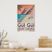 Gran Canaria Beach Print Coastal Wall Art (Bold ポスター (キッチン)