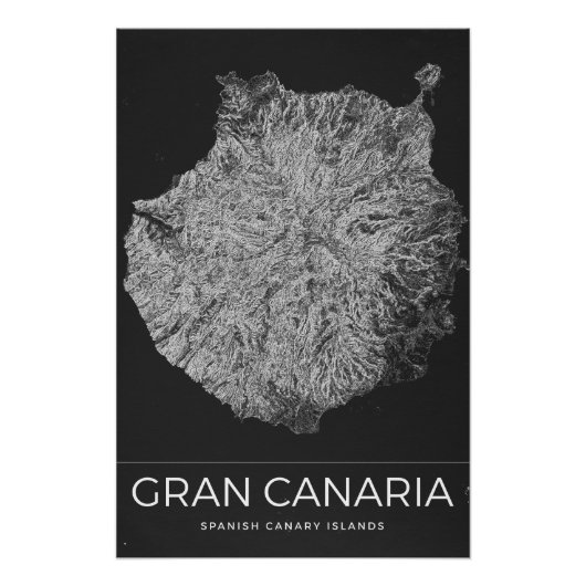 Gran Canaria Vintage Travel Map ポスター (正面)