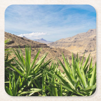 Gran Canary Mountain Landscape スクエアペーパーコースター