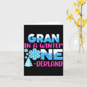 Gran In A Winter Onederland Bday Girl Sweet Snowfl カード (黄色い花)