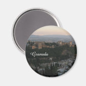 Granada，スペインView Photo Standard, 5.7 Cm Magnet マグネット (正面/裏面)