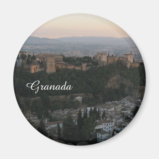 Granada，スペインView Photo Standard, 5.7 Cm Magnet マグネット (正面)