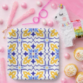 Granada Radiance Sunlit Blue and Gold Mediterranea ペーパープレート (パーティー)