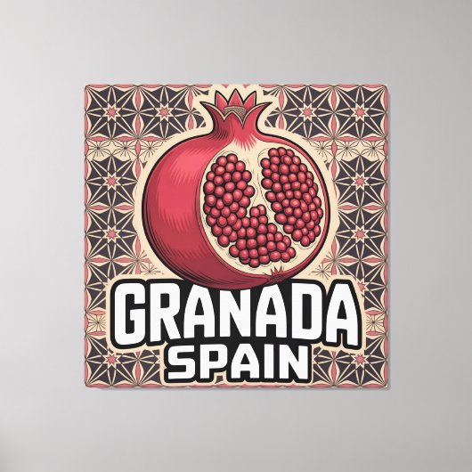 Granada Spain Pomegranate Sticker キャンバスプリント (正面)