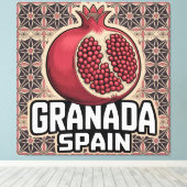 Granada Spain Pomegranate Sticker キャンバスプリント (インサイチュ (ウッドフロア))