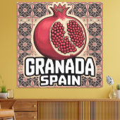 Granada Spain Pomegranate Sticker キャンバスプリント (インサイチュ (リビング))