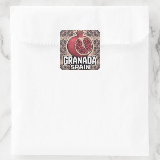 Granada Spain Pomegranate Sticker スクエアシール (バッグ)