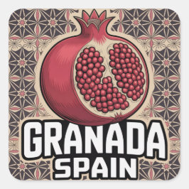 Granada Spain Pomegranate Sticker スクエアシール