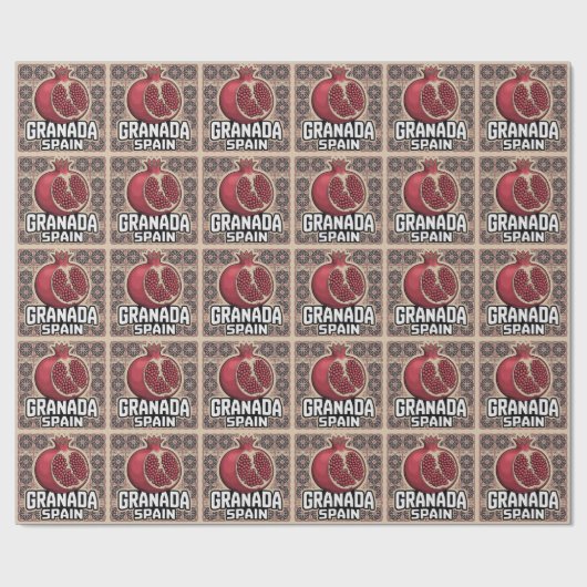 Granada Spain Pomegranate Sticker ラッピングペーパー (フラット)