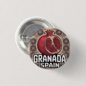 Granada Spain Pomegranate Sticker 缶バッジ (正面&裏面)