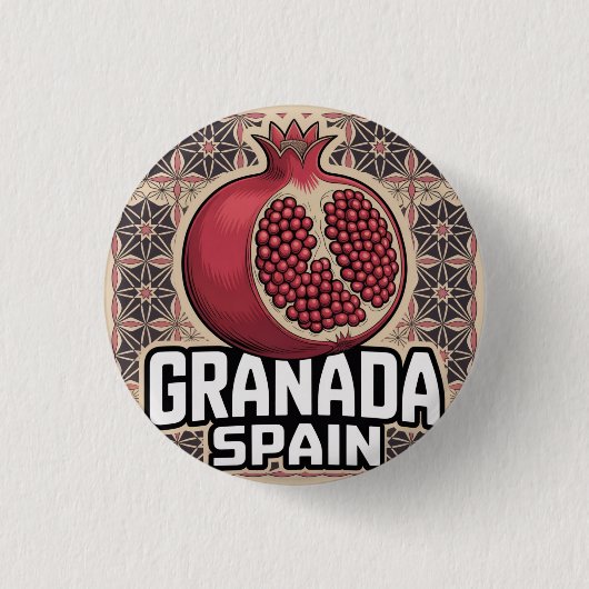 Granada Spain Pomegranate Sticker 缶バッジ (正面)