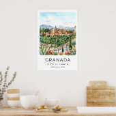 Granada Travel Poster Watercolor Style ポスター (キッチン)