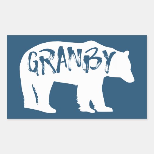 Granby Colorado Bear 長方形シール (正面)