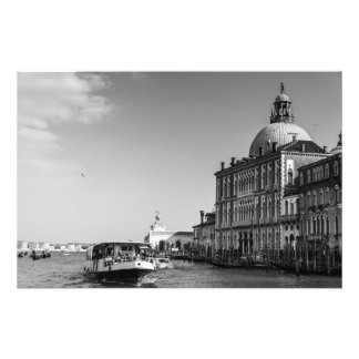 Grand Canal in Venice in Black and White フォトプリント