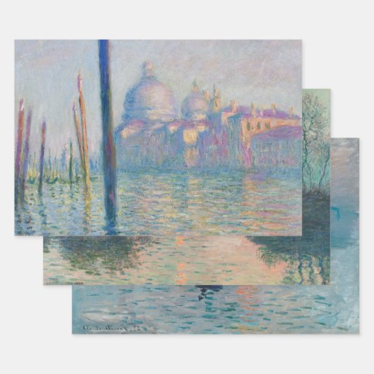 Grand Canal Monet Venice Italy Classic Painting ラッピングペーパーシート (セット)