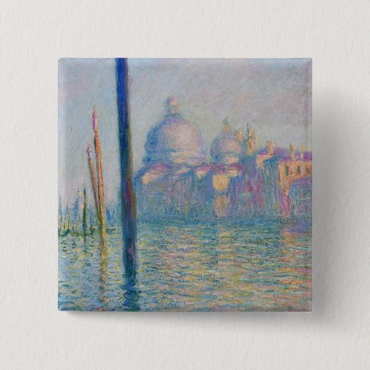 Grand Canal Monet Venice Italy Classic Painting 缶バッジ (正面)