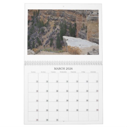 Grand Canyon Calendar カレンダー (3月 2026)