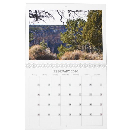 Grand Canyon Calendar  カレンダー (2月 2026)