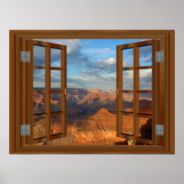 Grand Canyon Fake Faux Window View USA ポスター