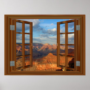 Grand Canyon Fake Faux Window View USA ポスター