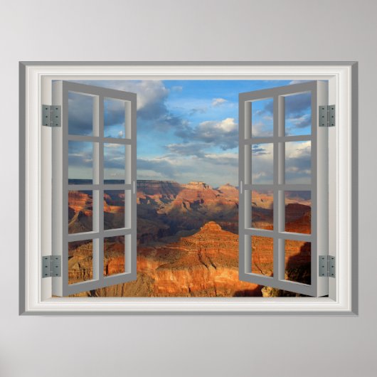 Grand Canyon Fake Faux Window View USA ポスター (正面)