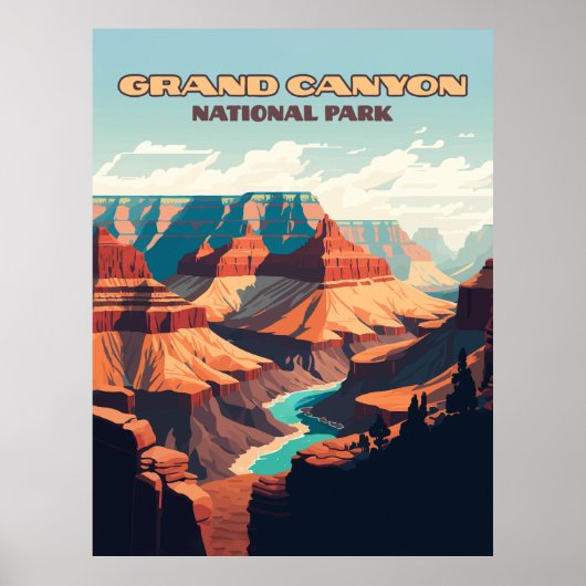 Grand Canyon National Park Arizona Retro ポスター (正面)