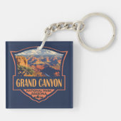 Grand Canyon National Park Illustration Travel Art キーホルダー (裏面)