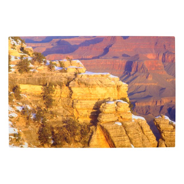 Grand Canyon National Park in Winter メタルプリント (正面)