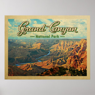 Grand Canyon National Park Vintage Travel Poster ポスター
